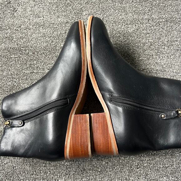 Soludos Delancey Black Leather Ankle Bootie Sz 8 - Picture 7 of 10